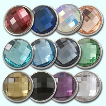 Faceted crystal chunks snaps 18 mm, set of 12