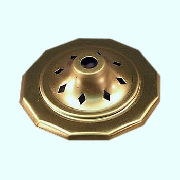 Lamp cap dodecagon, brass, with rhombus holes, Ø 80 mm