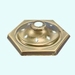 Lamp cap hexagon, brass, with rhombus holes, Ø 80 mm 
